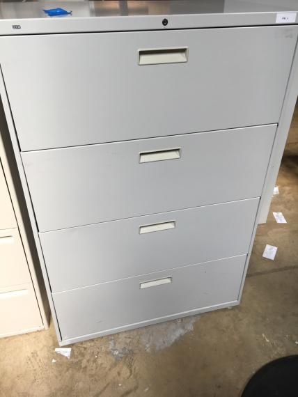 Light Gray Four Drawer Lateral File