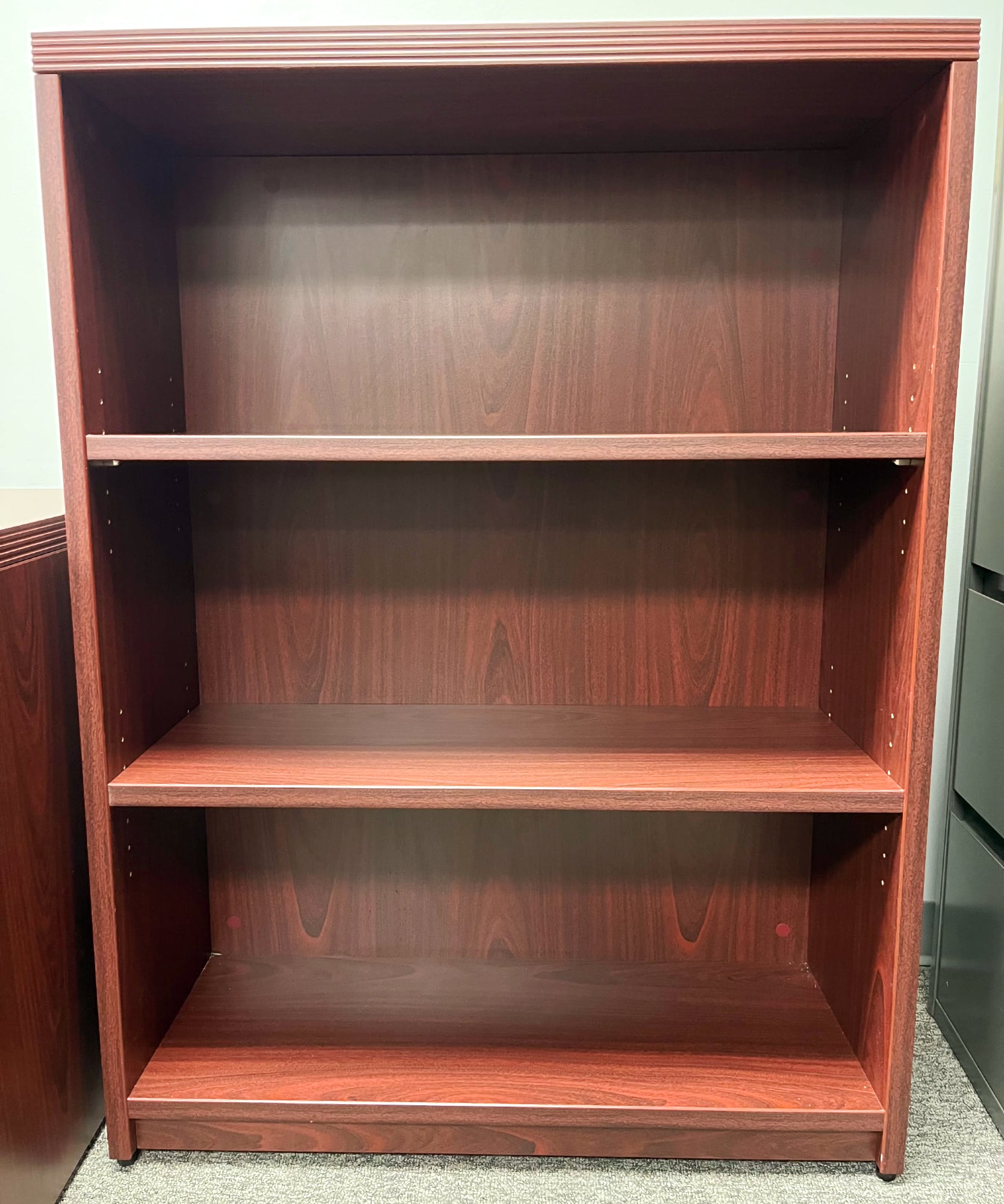 Steelcase Mahogany 3 Shelf Bookcase 36x48x18 Richmond Office Interiors