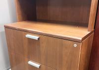 Steelcase Walnut Venere 36” 2 Drawer Lateral w/bookcase hutch