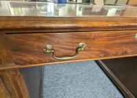 Oak Double Pedestal Desk center drawer