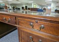 Oak Double Pedestal Desk right drawer