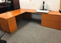 Honey L-Shaped Desk Set