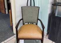 Used Tan & Mahogany Side Chair & Coat Rack