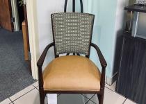 Used Tan & Mahogany Side Chair & Coat Rack