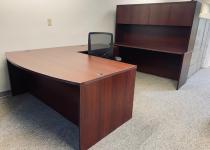 Used Bow Front Desk & Credenza