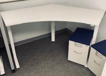 New Adjustable Height Table Desk & Cushion Top Mobile File Pedestals
