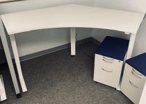 New Adjustable Height Table Desk & Cushion Top Mobile File Pedestals