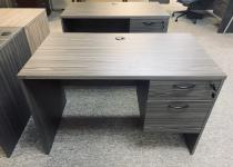 New Coastal Gray Single Pedestal Desk