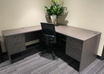 New Double Pedestal L-Shaped Desk & Task Chair