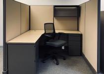 Used Cubicle with L-Shaped Desk & Task Chair