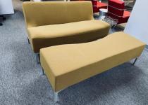 Used Gold Bench & Ottoman/Table