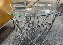 Used Metal & Glass Side Table