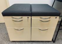 Used Tan Mobile File Pedestals with Black Soft Top