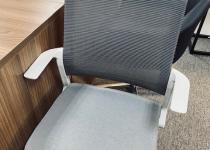 Used Gray Mesh Back Task Chair with White Frame
