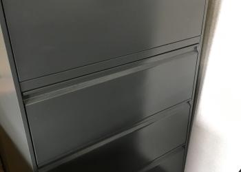 Dark Gray Four Drawer Lateral File