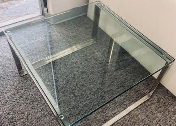 Used Glass & Silver Tone Coffee Table