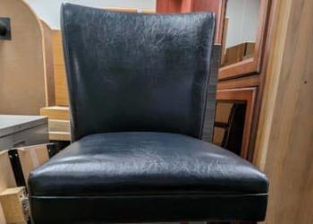 Black leather bar chair