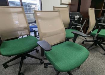Green Task Chairs side