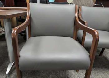 Grey Leather Side Chairs