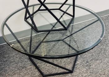 Used Glass Top Metal Base Side Tables
