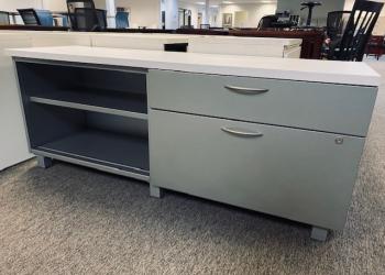 Used Gray Credenza with White Top