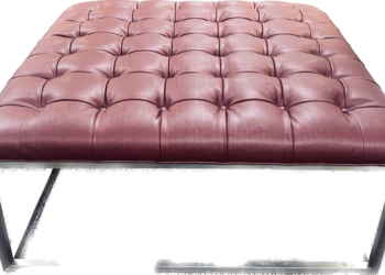 Used Red Cushioned Ottoman