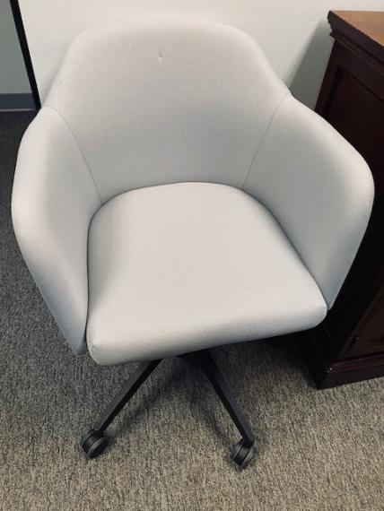 Used White Rolling Side Chair