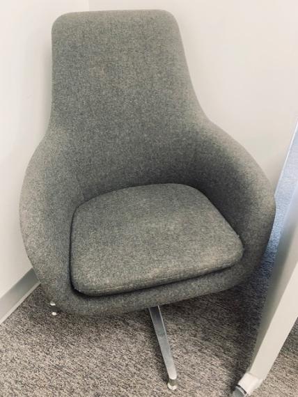 Used Heather Gray Swivel Lounge Chair