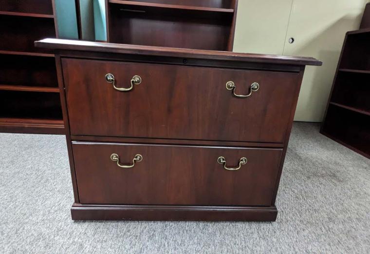 Cherry Two Drawer Lateral File front