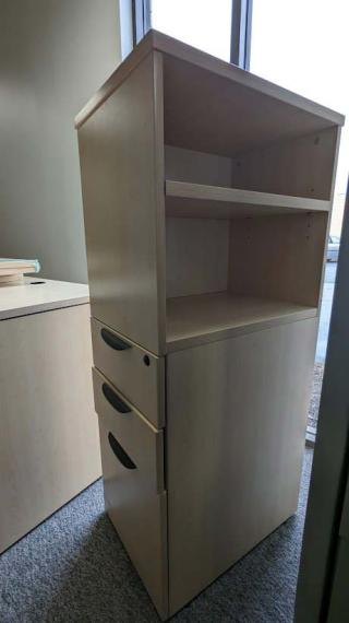 Mobile File Pedestal with Top Shelves