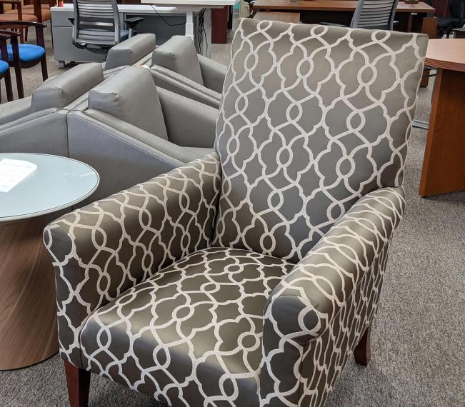 Patterned reception chair