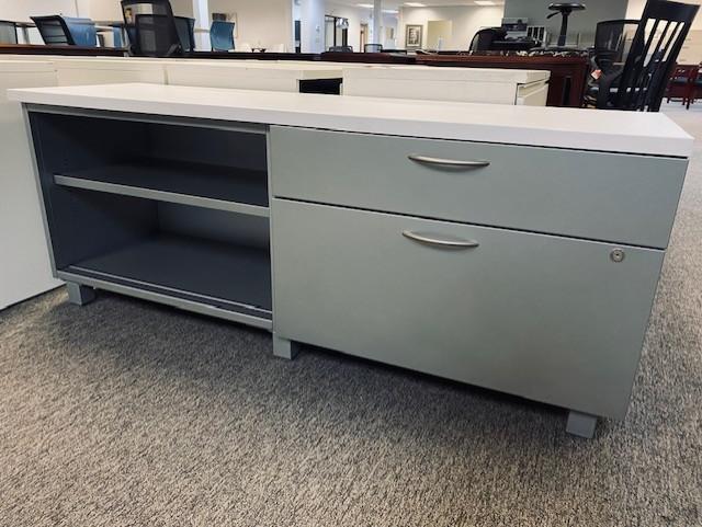 Used Gray Credenza with White Top