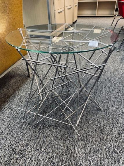 Used Metal & Glass Side Table