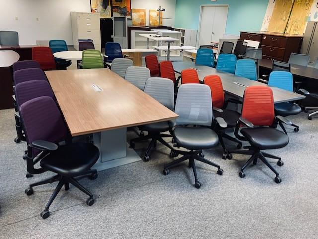 Used Mesh Back Task Chairs & Modern Rectangular Conference Tables