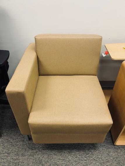 Used Wheat Lounge Chair with One Arm