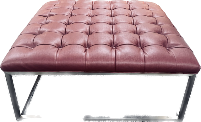 Used Red Cushioned Ottoman