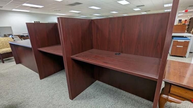 wooden cubicle workstation